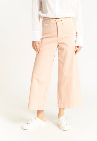 HIGH RISE WIDE LEG CROP JEAN-TOASTED ALMOND
