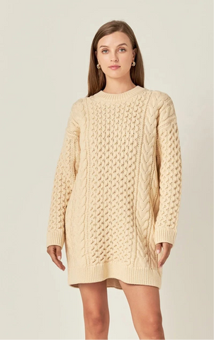 Oversized Cable Knit Dress