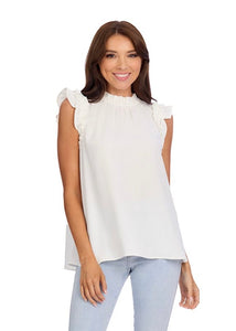 Alani Ruffle Top-White