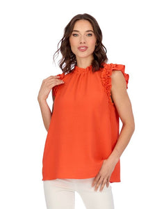 Alani Ruffle Top-Orange