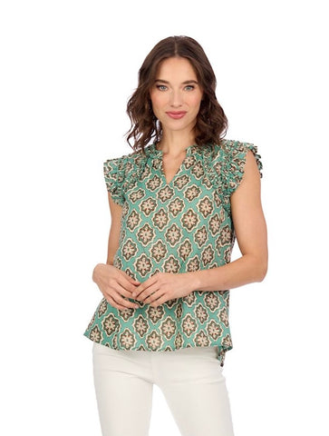 Beatrix Flutter Top-Green