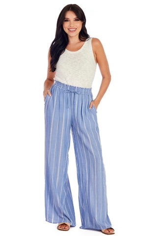 Emily Smocked Trousers-Blue