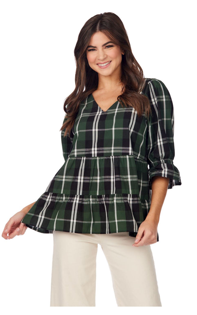 Green Ashford Plaid Top