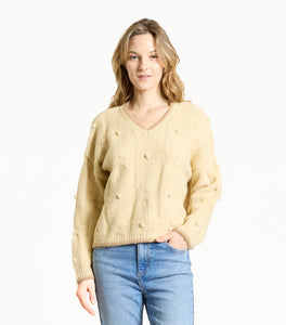 V-Neck Cable Sweater