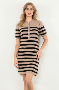 Short Sleeve Striped Dress