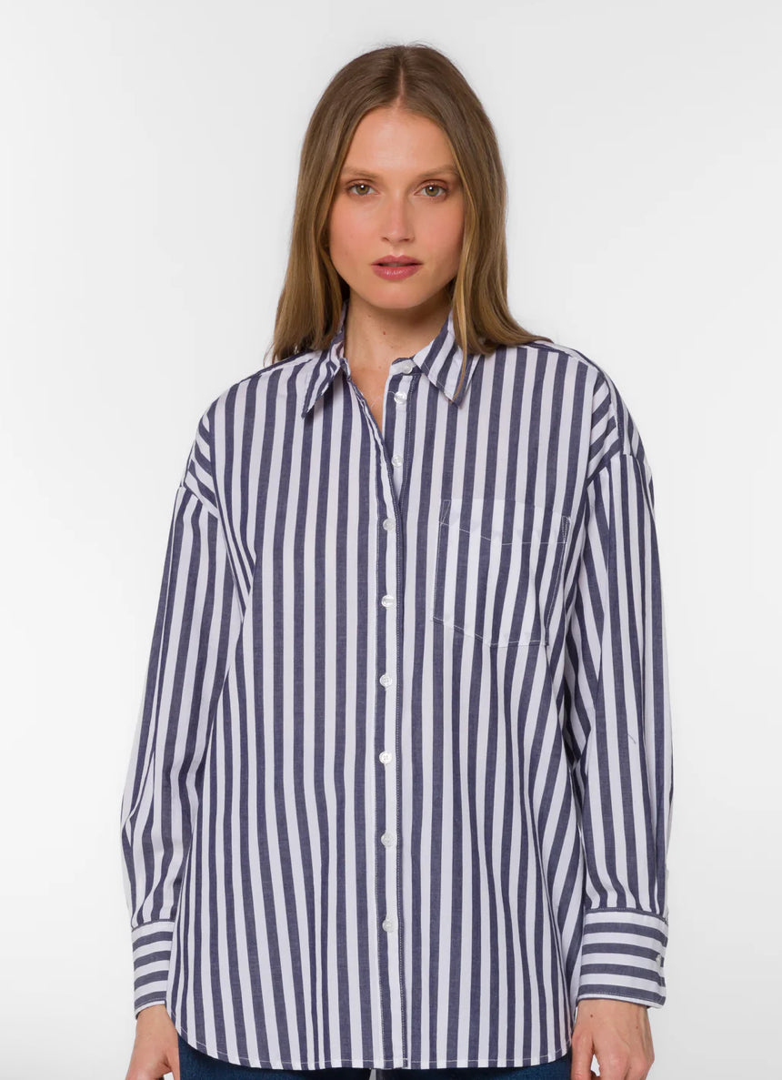 WAYLON NAVY STRIPE SHIRT