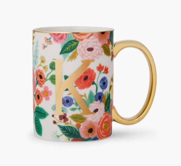 Garden Party Porcelain Monogram Mug
