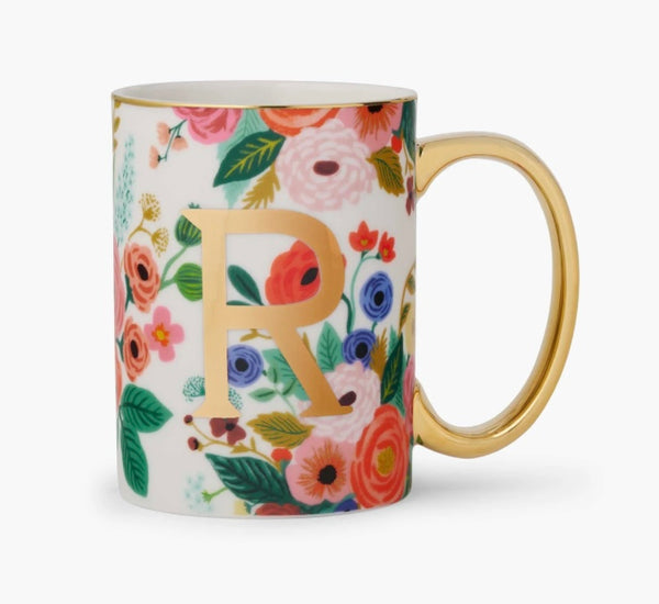 Garden Party Porcelain Monogram Mug