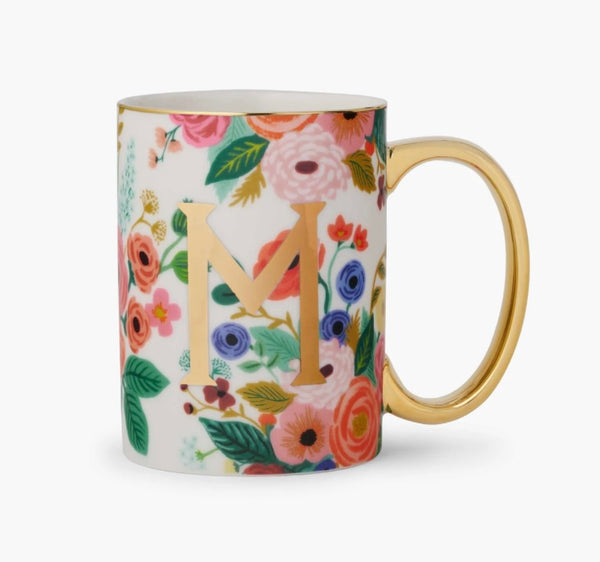 Garden Party Porcelain Monogram Mug