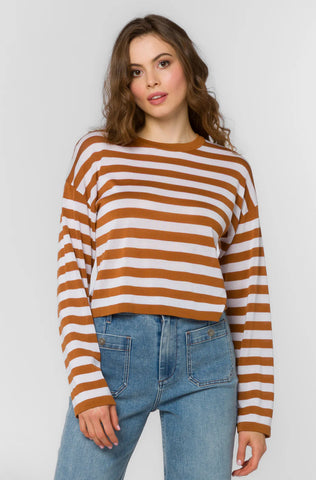 RUMI CINNAMON STRIPE TEE