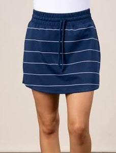 Modal Stripe Skort-Navy