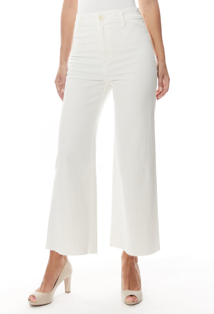 High Rise Wide Leg Jean-Off White