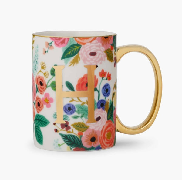 Garden Party Porcelain Monogram Mug