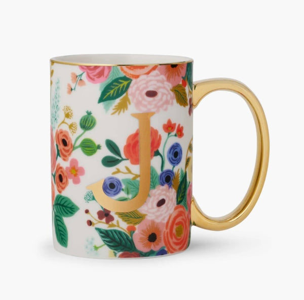 Garden Party Porcelain Monogram Mug