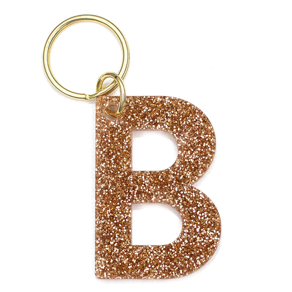 Glittery Letter Keychain