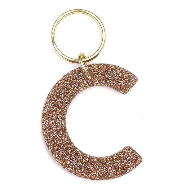 Glittery Letter Keychain