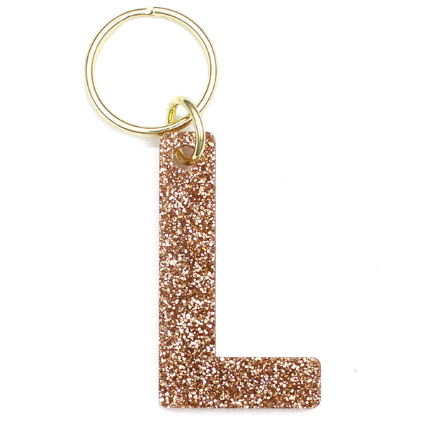 Glittery Letter Keychain