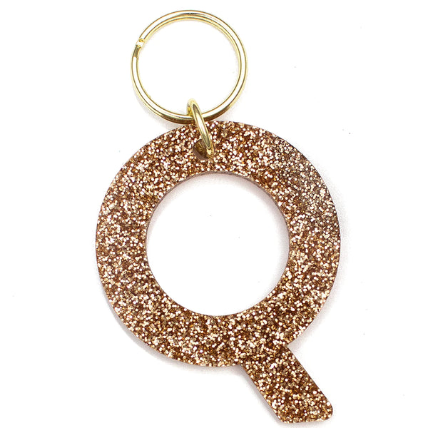 Glittery Letter Keychain