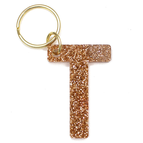 Glittery Letter Keychain