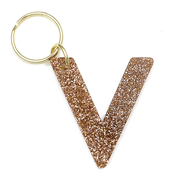 Glittery Letter Keychain