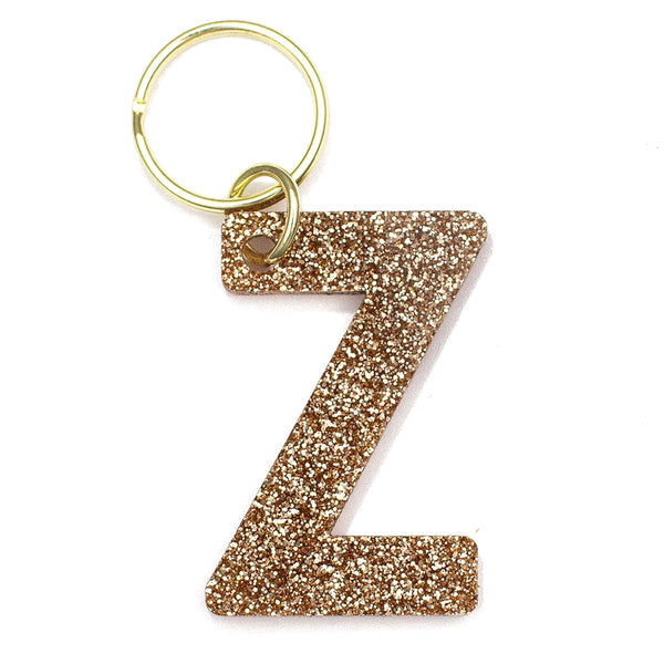 Glittery Letter Keychain
