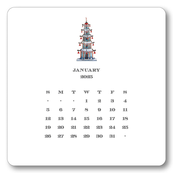 2025 Chinoiserie Calendar w/Easel