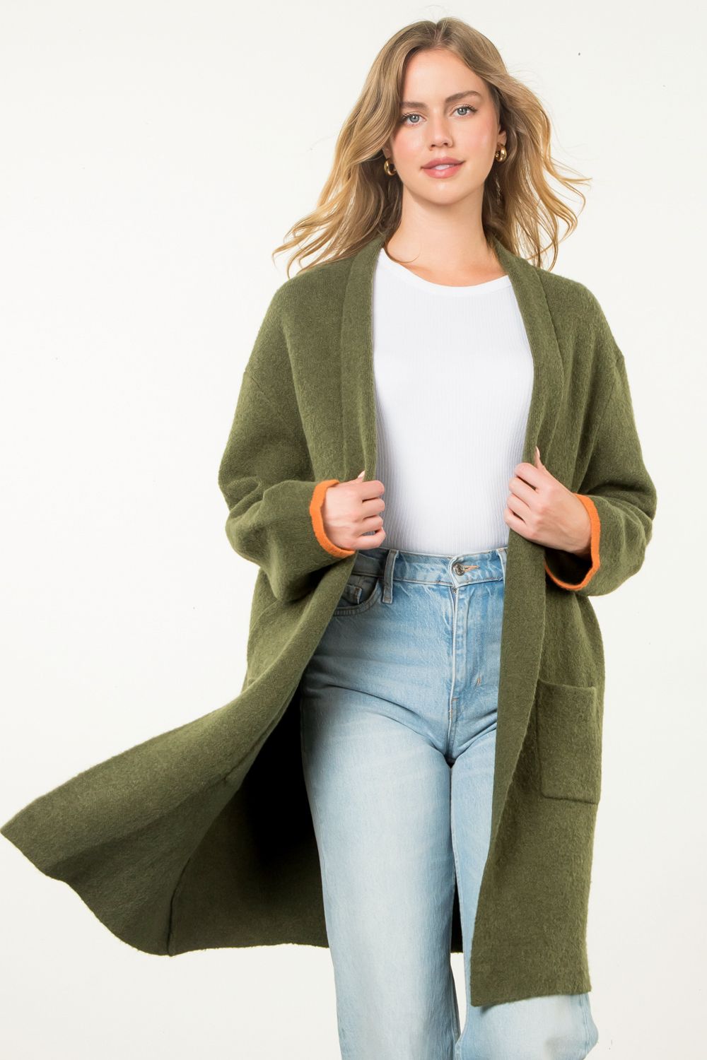 Midi Cardigan-Green