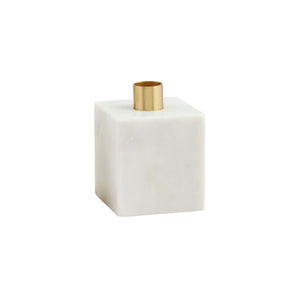 White Cube Marble Taper Holder Set of 2