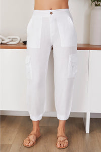 Antique Wash Linen Cargo Pants