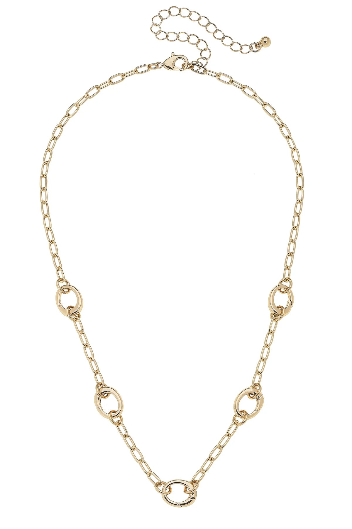 Sierra Dainty Charm Collector Necklace in Shiny Gold - 15"