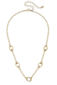 Sierra Dainty Charm Collector Necklace in Shiny Gold - 15"