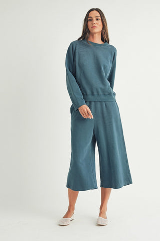 High Rise Wide Leg Cropped Pants