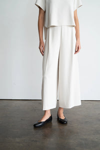 Wide Leg Crop Pants-Ivory