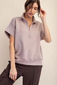 Modal Poly Span Zip Short Sleeve