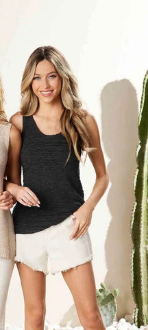 Cherri Knit Tank-Black