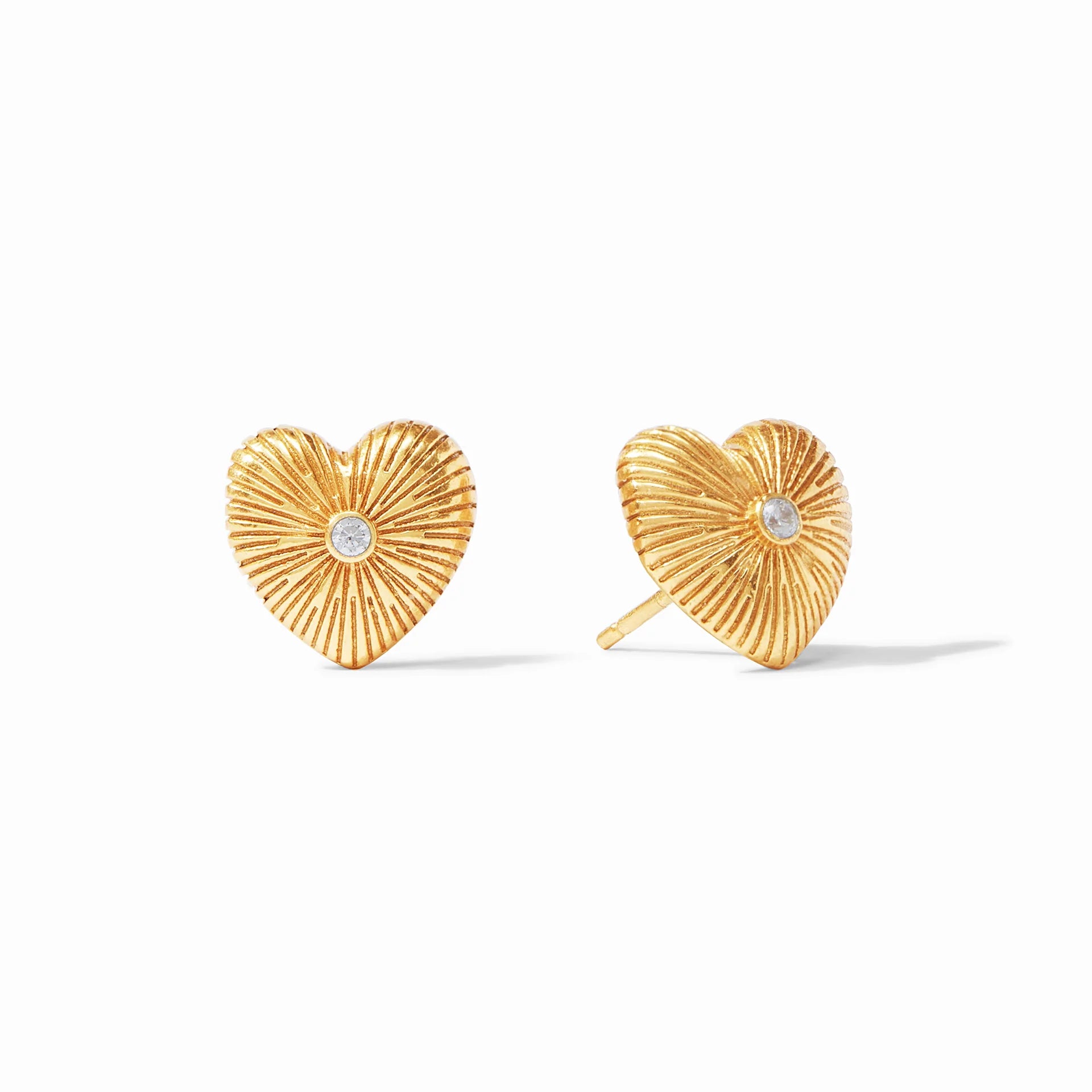 Esme Heart Stud Gold Cubic Zirconia