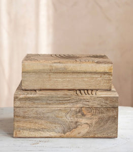 Hand Carved Mango Wood Box