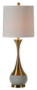 Linen Table Lamp Gold Base