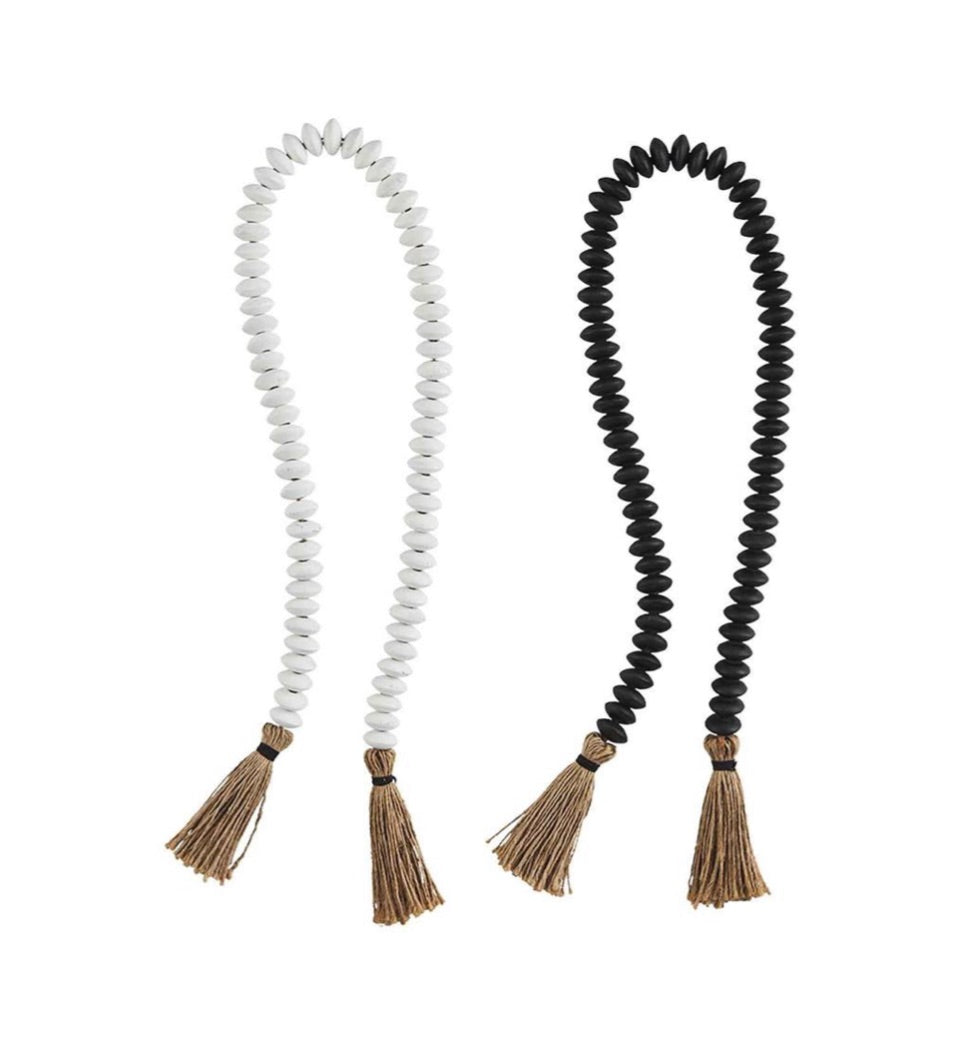 Decor Wood Beads w Tassels