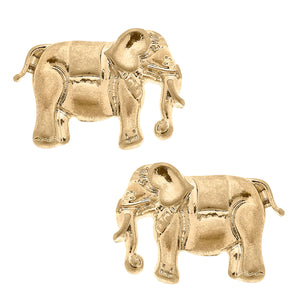 Elephant Gold Stud Earrings