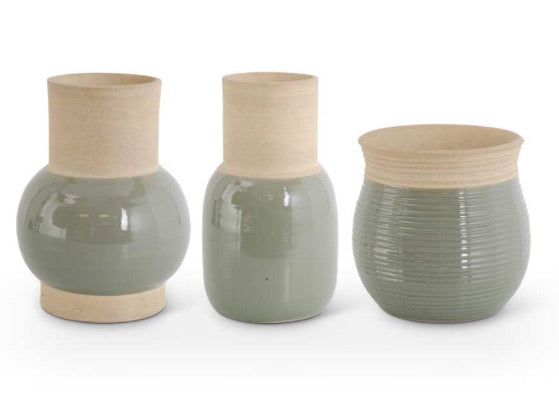 Sage Green Stoneware Vase