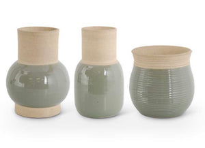 Sage Green Stoneware Vase