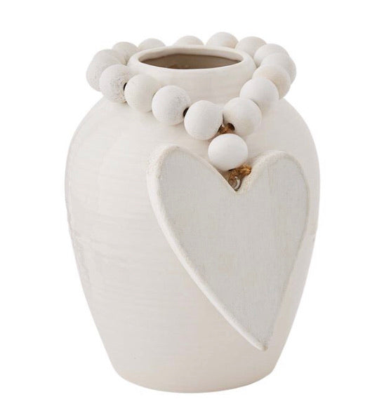 Vase w Beads and Heart