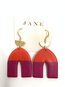 Color Block Arches in Tomato Red and Berry