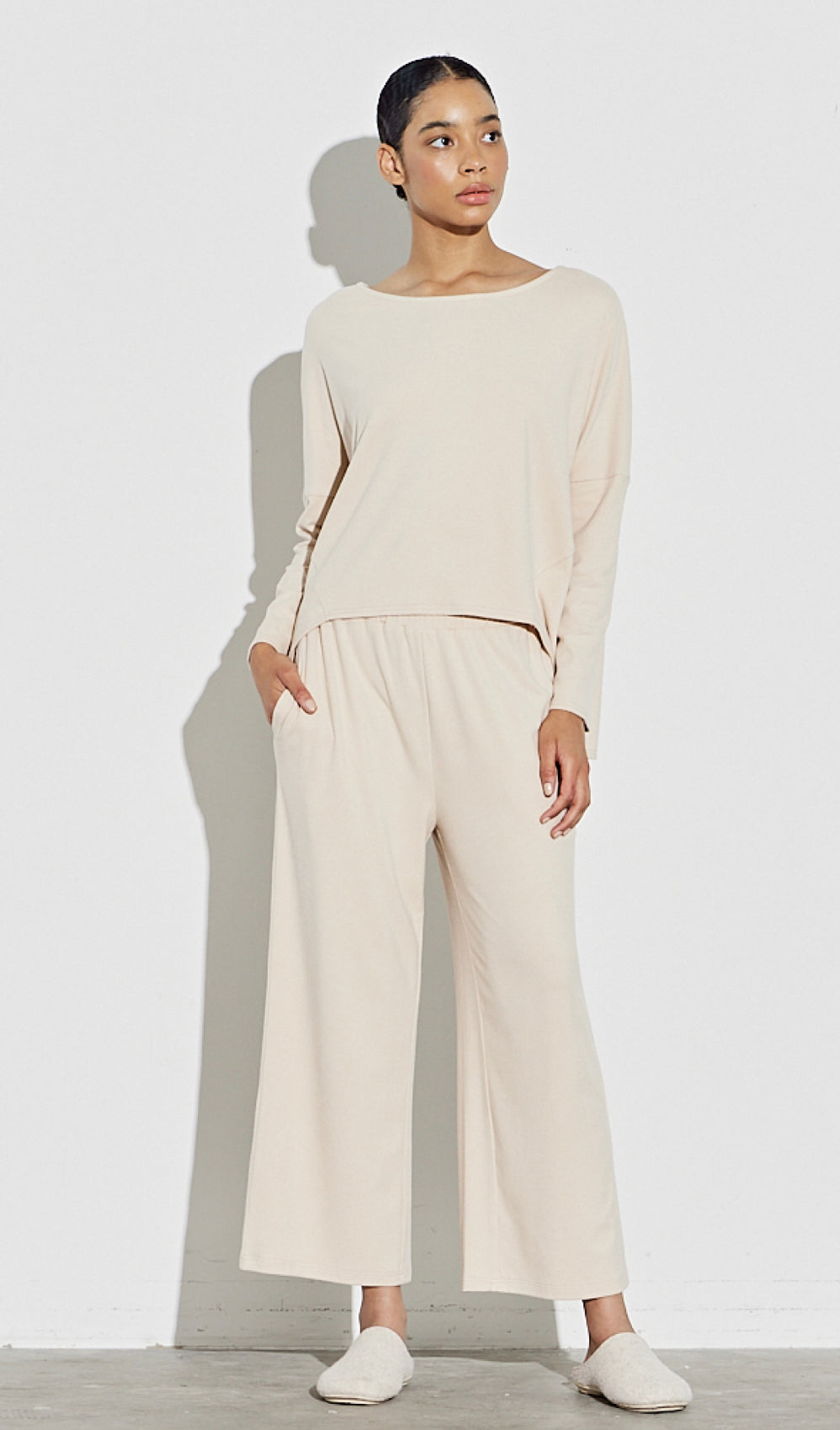 Brushed Jersey Culotte Pants