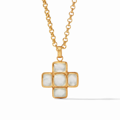 Savoy Pendant Necklace-Iridescent Clear Crystal